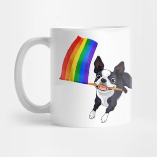 Boston Terrier Gay Pride Flag Mug